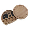 4pcs /Set Round Oak Box Cheese Knife Spatula Stainless Steel Cheese Tools Cutlery,