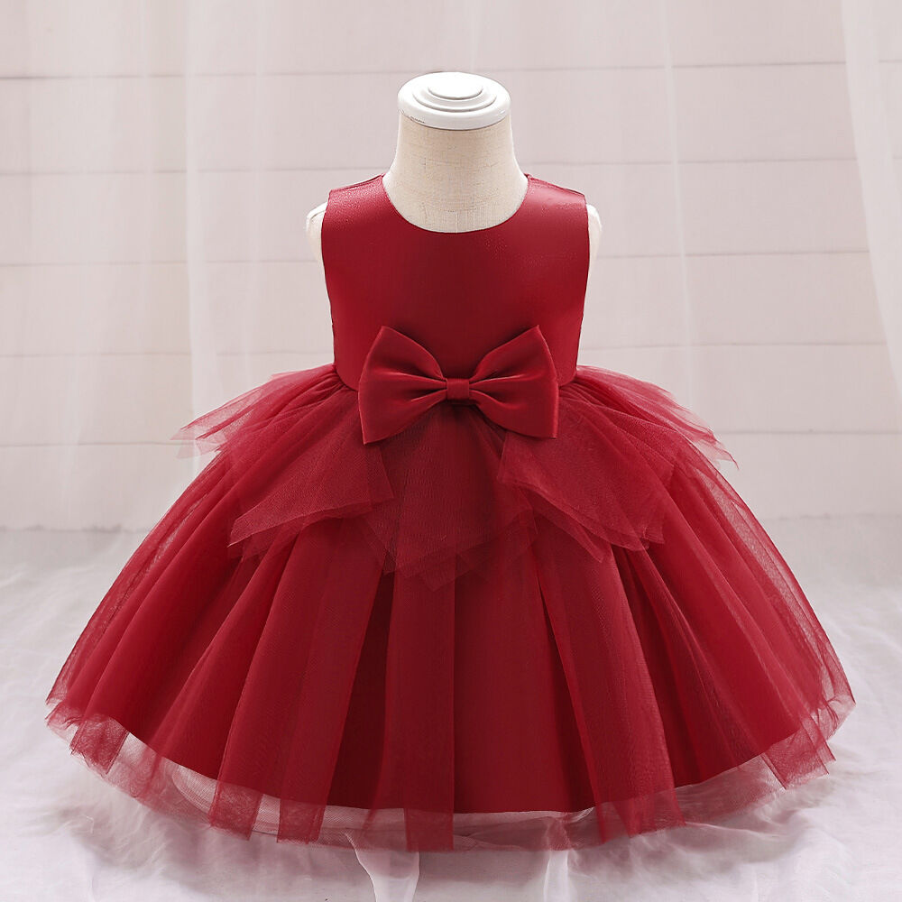 Toddler Girls 2-6Y Irregular Mesh Princess Dress With Bow Knot