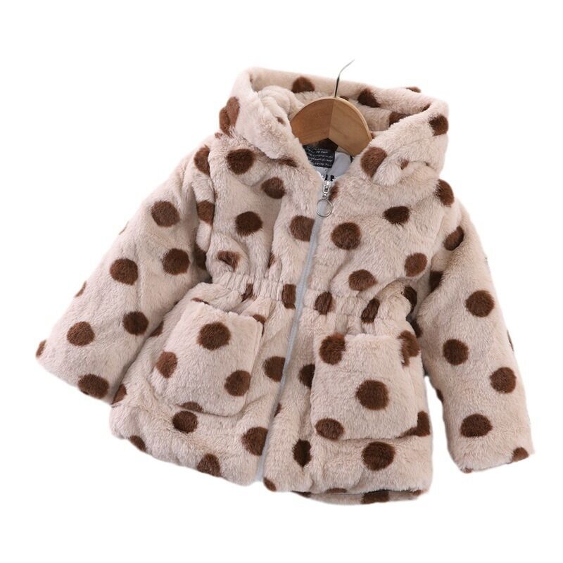 Girls Faux Fur Ear Hooded Jackets & Coats