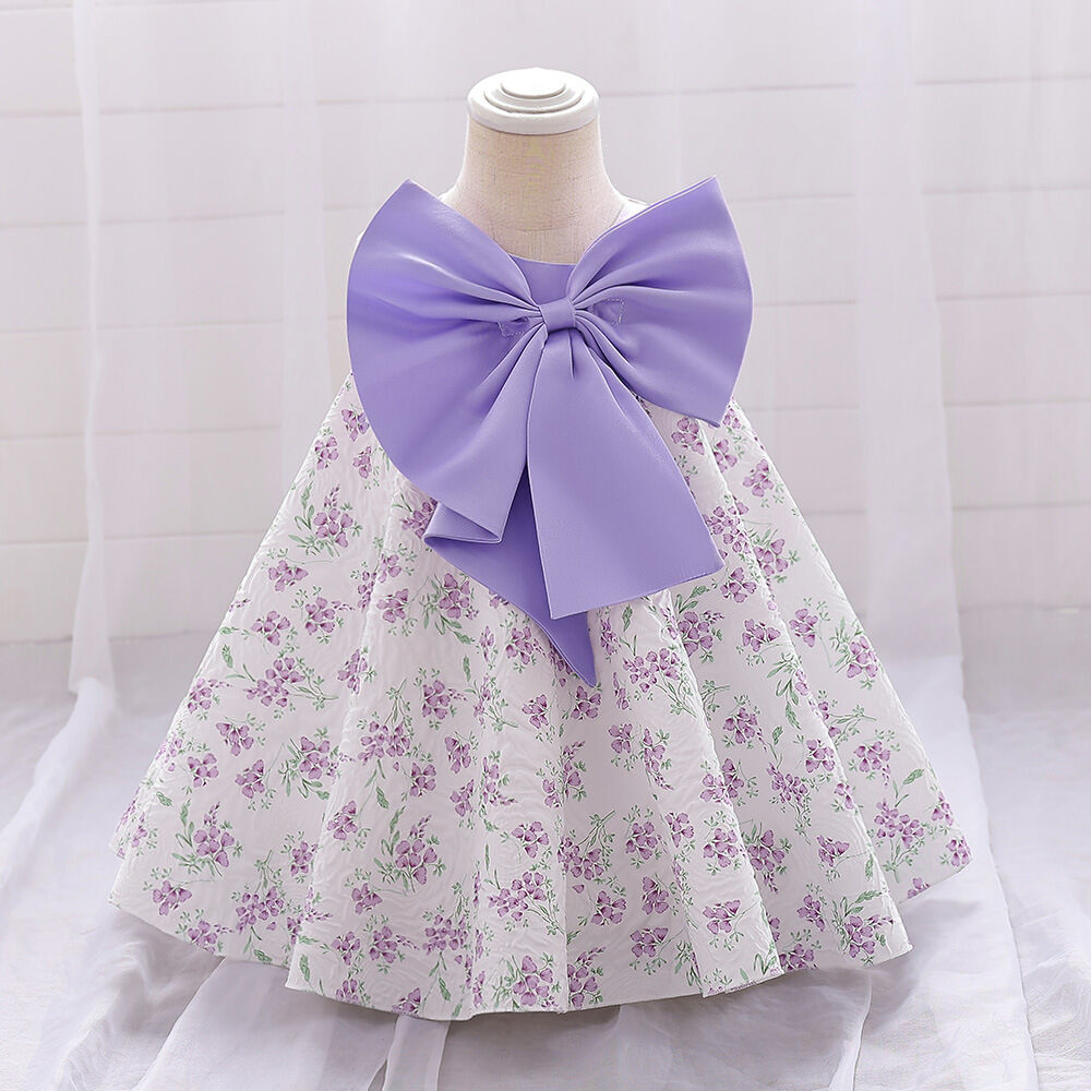 Toddler Girls 12M-3Y Floral Big Bow Princess Girls Clothes Dresses