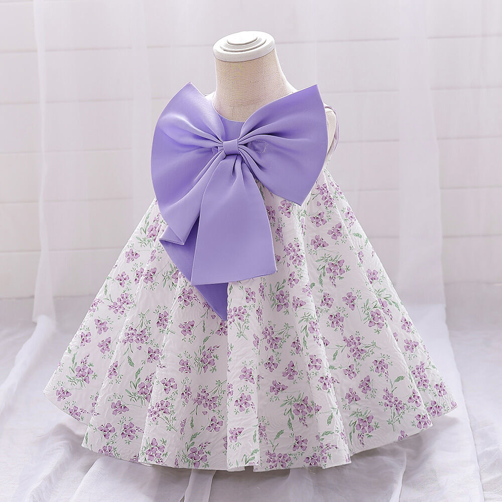 Toddler Girls 12M-3Y Floral Big Bow Princess Girls Clothes Dresses