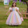 Kids Girls Mesh Princess Dress Rainbow Gradient Flower Kids 7-12Y