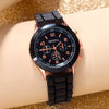 3pcs/set, Fashion Silicone Strap Quartz Wrist Watch Set, Ideal For Holiday Gift FS