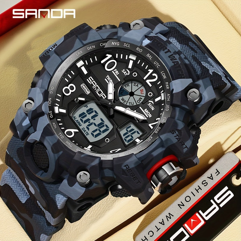 Men's Watch Camouflage Outdoor Multifunctional Night Light Watch, FS