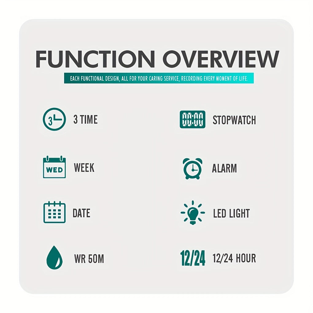 Skmei Large Dial Watch Digital Fashion Multifunctional Electronic Watch For Men Ideal Choice For Gifts FS