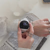 Women's Silicone Strap Semicircle Electronic Wristwatch, 24H Chronograph Date Multifunctional Electronic Watch FS