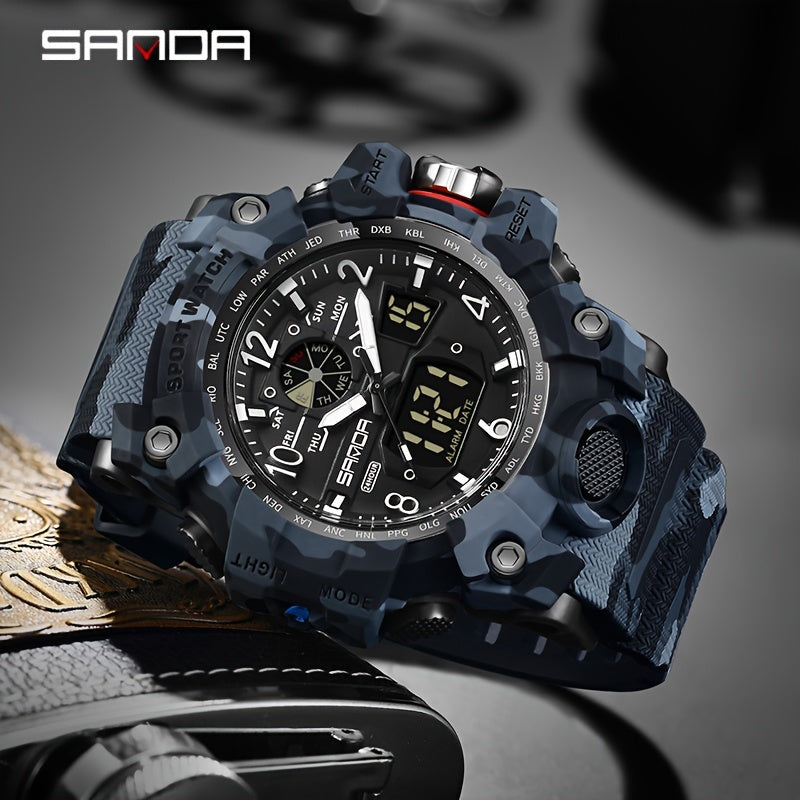 Men's Watch Camouflage Outdoor Multifunctional Night Light Watch, FS