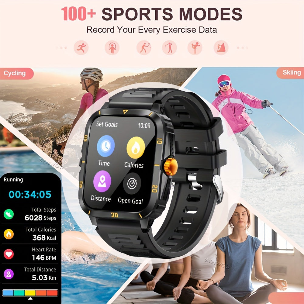 Smart Watch for Men and Women, SYNWOO  4.98cm IPS Touch Screen, Wireless 5.3, IPX-8 Waterproof, Call Function, Magnetic Charging, Fitness & Activity Tracker Compatible with iPhone & Android, Rechargeable, FS