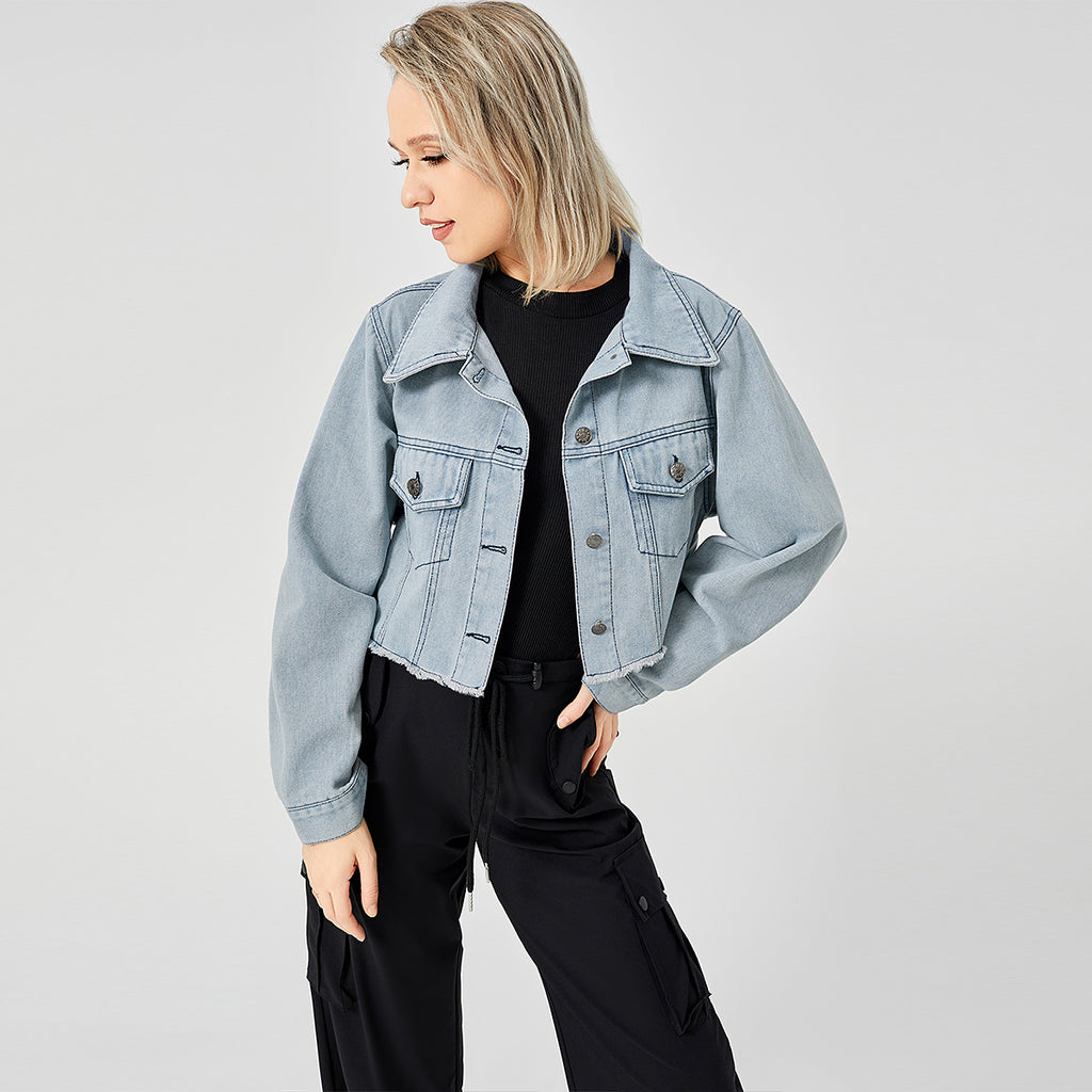 The Raw Edge Design Is Retro And Loose With A Soft Denim Jacket