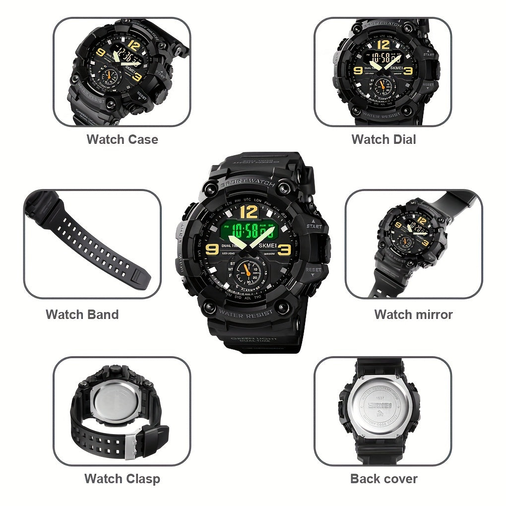 Skmei Large Dial Watch Digital Fashion Multifunctional Electronic Watch For Men Ideal Choice For Gifts FS