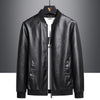 New Men's Casual Leather Clothing Autumn And Winter Standing Collar Plus Size Velvet Padded Thickened Coat