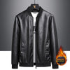 New Men's Casual Leather Clothing Autumn And Winter Standing Collar Plus Size Velvet Padded Thickened Coat