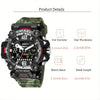 SMAEL Off-road Camouflage Men's Large Dial Watch, Luminous,, Alloy Dual Display Watch FS