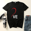 (Buy 1 Get 1) Valentine Day Simple Fashion Heart-Shaped Love Letter Print Round Neck Short-Sleeved Couple T-Shirt