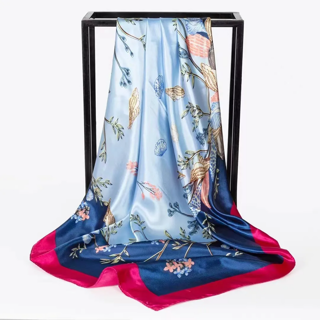 (Buy 1 Get 2)  Women'S Fashion Painted Pearl Color Imitation Silk Scarf