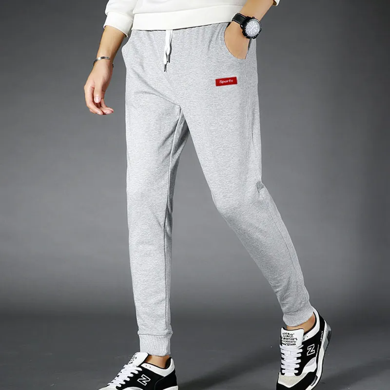 Men Spring Autumn Fashion Casual Cotton Solid Color Plus Size Joggers Pants