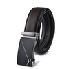 Men Fashion Casual Business Solid Color Leather Metal Buckle Belt