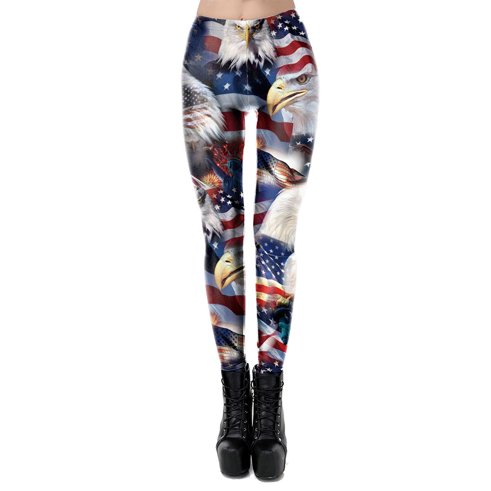 Independence Day National Flag Printed Women Leggings Fitness Pants