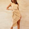 Women Sexy Slant Shoulder Strap Bodycon Dress