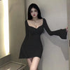 Buy 1 Get 1 Women Fashion Solid Color Long Sleeve Bodycon Mini Dress