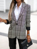 British Style Lined Plaid Blazer