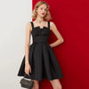 Women Elegant Solid Color Sling Party Dress