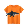 Buy 1 Get 1 Children Kids Baby Fashion Boys Casual Basic Short Sleeve Cartoon Shark Print T-Shirt