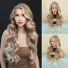 Women Fashion Gradient Large Wave Long Curly Wig