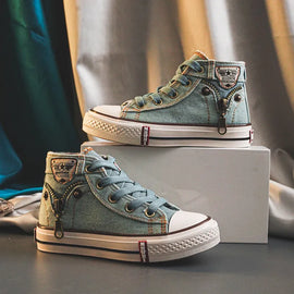 Children'S Vintage Denim Canvas Boots