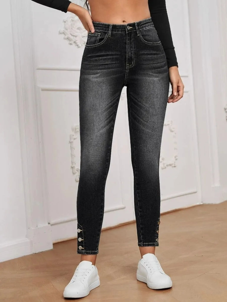 Women Fashion Stretch High Waist Skinny Jeans