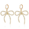 2 Pcs Fashion Rhinestone Bow Earrings