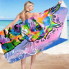 Cartoon Creative Ink Cat Printing Microfiber Beach Towel-Buy One Get One