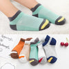 5pairs/Set Boys Basic Color Blocking Soft Socks