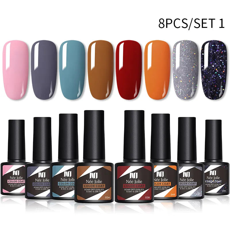 Manicure Phototherapy 8 Colors/Set Nail Polish Gel Color Coat