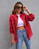 Women Fashion Casual Lapel Ripped Denim Coat Jeans