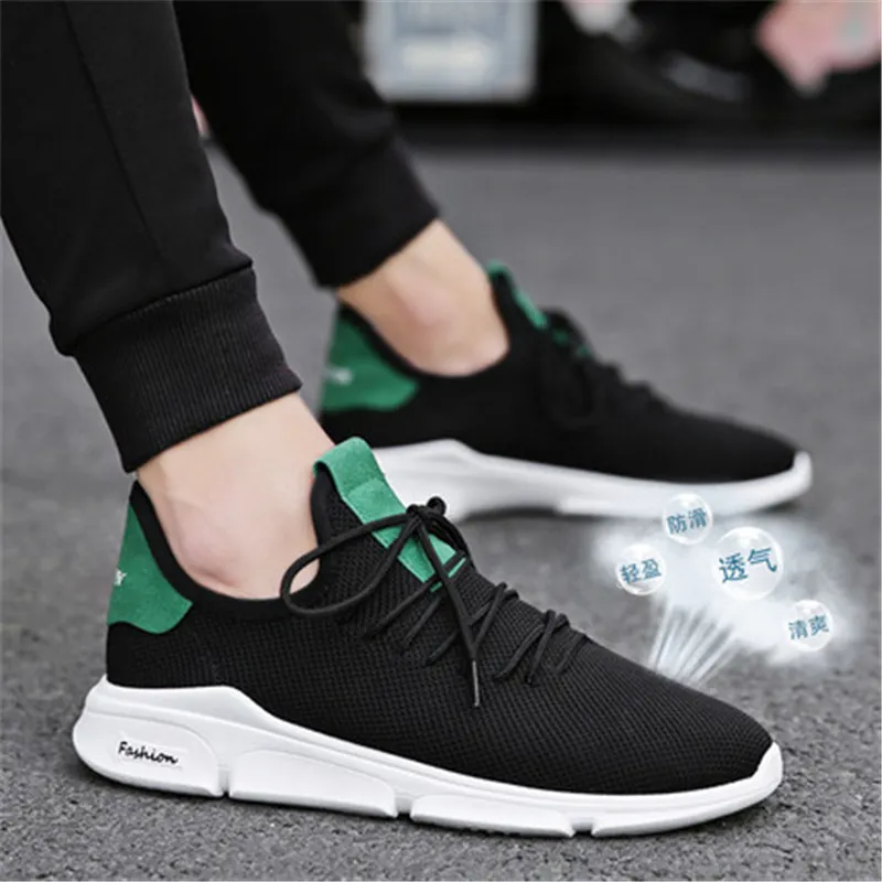 (Buy 1 Get 1) Men Fashion Casual Sports Versatile Round-Toe Lace-Up Mesh Cloth Flat Thick-Soled Sneakers