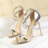 Women Fashion Sexy Hollow Cross Stiletto Heel Sandals