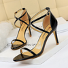 Women Fashion Sexy Hollow Cross Stiletto Heel Sandals