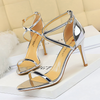 Women Fashion Sexy Hollow Cross Stiletto Heel Sandals