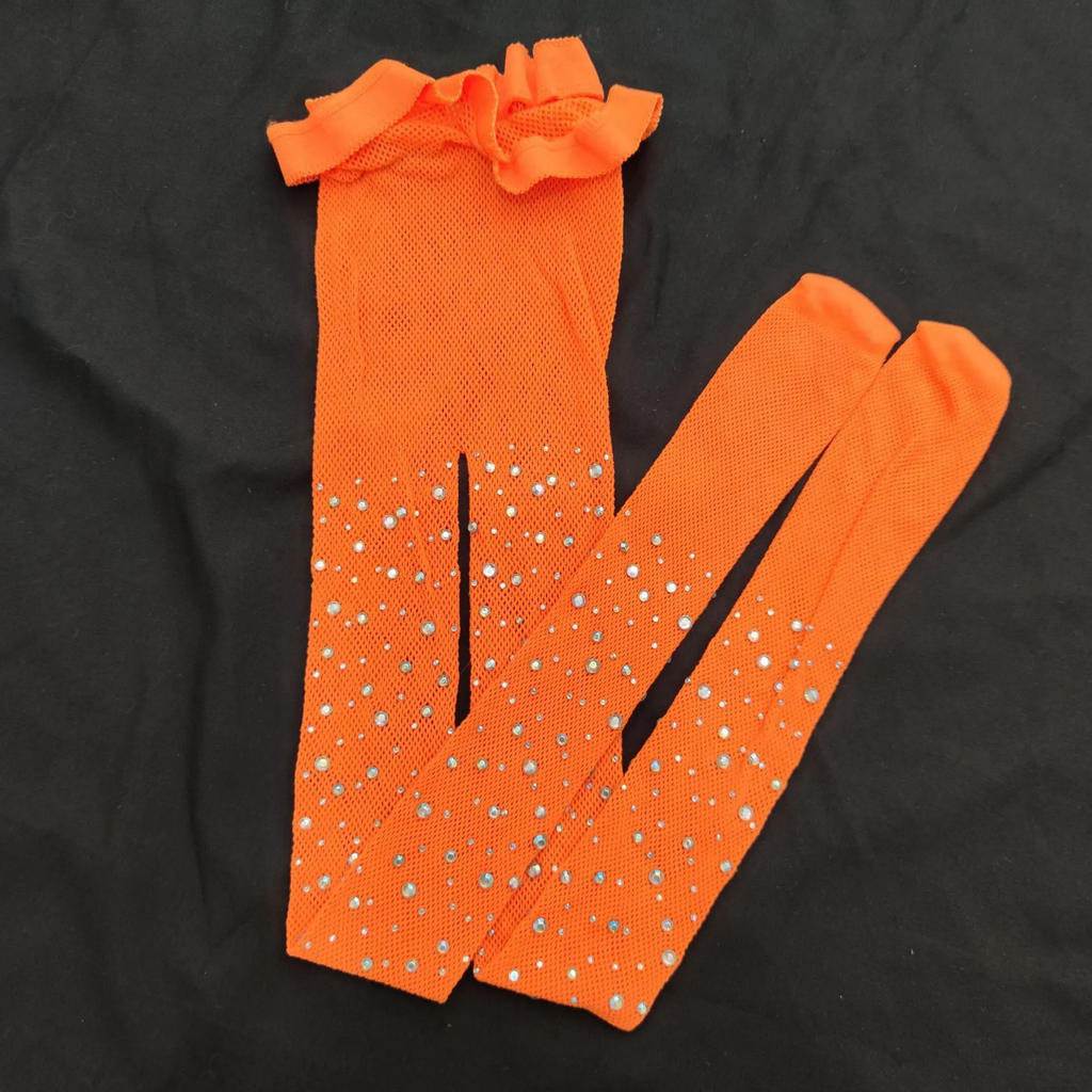(Buy 1 Get 2Girls Personalized Rhinestone Solid Color Hollow Out Pantyhose