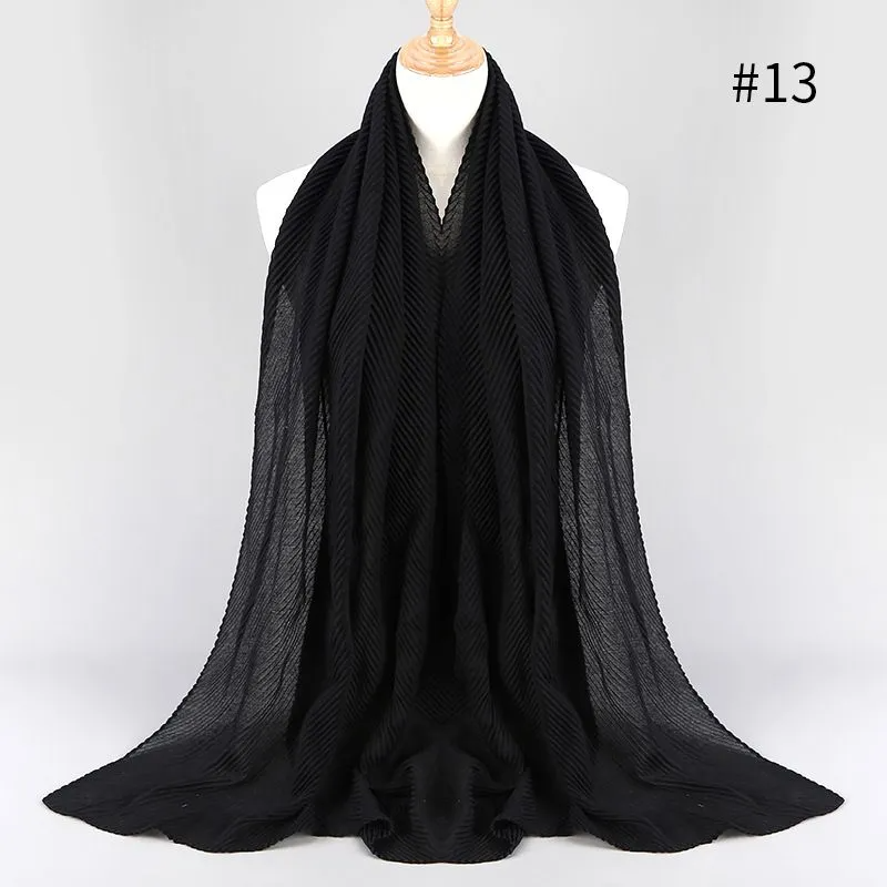 (Buy 1 Get 1) Women Fashion Twill Pleated Hijab Scarf