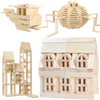 Children'S Wood-Colored Wooden Construction Toys