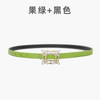 Women'S Fashion Casual Personality Rhinestone Alloy Smooth Buckle Genuine Leather Thin Belt