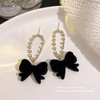 (Buy 1 Get 2) Valentine Day Women Fashion Cosmetic Red Bow Heart Pearl Earrings