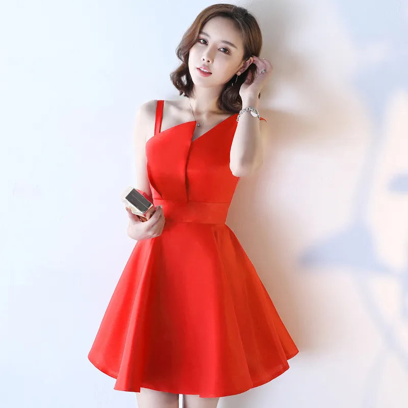 Women'S Elegant Solid Color Party Dress