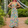 Summer Women Casual Bohemian V-Neck Floral Print Maxi Dress