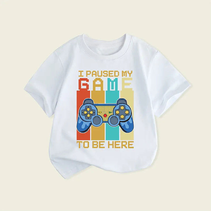 Buy 1 Get 1 Children Kids Baby Fashion Boys Casual Basic Game Print Short Sleeve T-Shirt