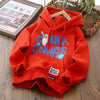 Boys Casual Spaceman Letter Pattern Fleece-Lined Thickening Hoodie