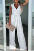 Elegant Women Office Chic Sleeveless Surprisingly Lapel Jumpsuits