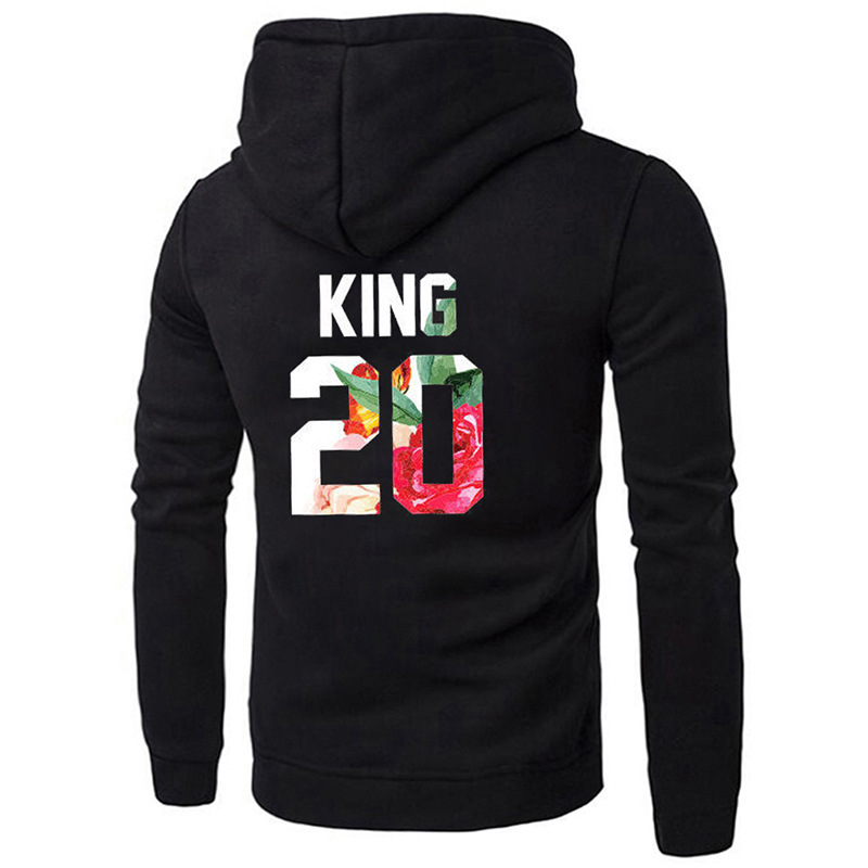 Fashion Casual Long Sleeve Round Neck Letter Print Couple Hoodie